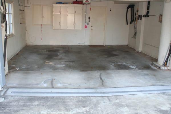 Garage floor before