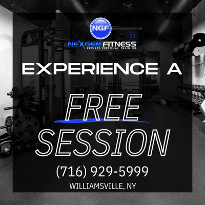 Experience a FREE Session in your own private suite with a certified personal trainer!  Call (716) 929-5999 today to schedule!