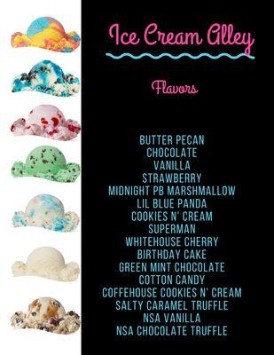 Here are the flavors we have..