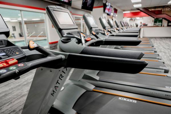 Get your cardio workout in on our treadmills.