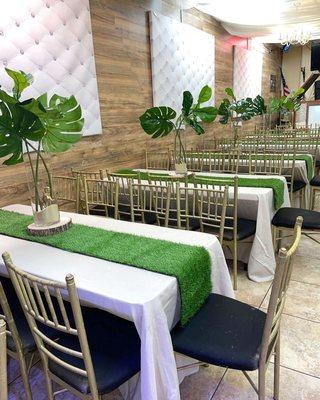 Occasions Hall Queens Party Hall Private Party and Event Space setup wicker chair javaevents 3