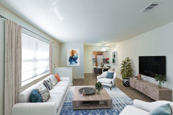 Living Room w/ Wood Flooring