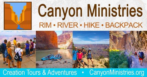 Canyon Ministries Grand Canyon Tours - Rim, River, Hike, Backpack