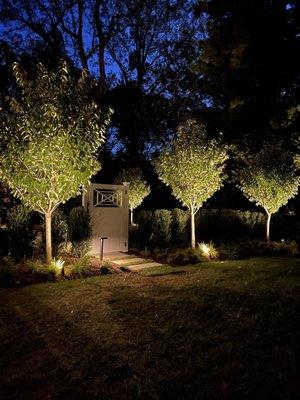 Landscape Lighting, Walkway, and Softscape  done by Rock Shelter