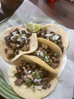 Tacos de lengua (these are priced at a dollar each on Mondays)