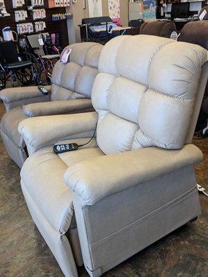 We have a wide selection of lift chairs. Come by the store to get professionally fitted!