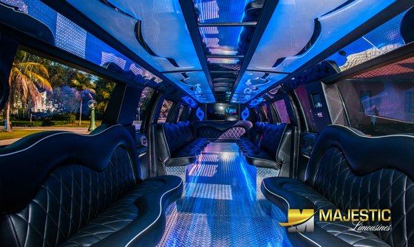 Black Interior of our Hummer Killer| Luxury & Styled Limousines| Seats 29