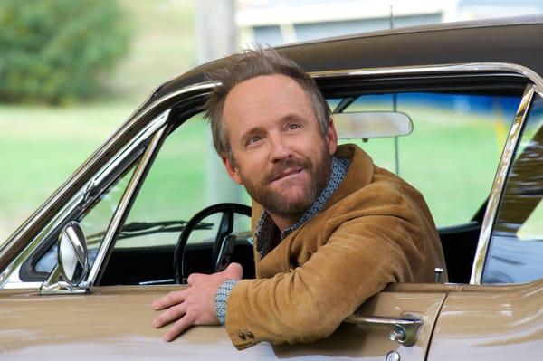 John Benjamin Hickey on the set of 'Big Stone Gap'