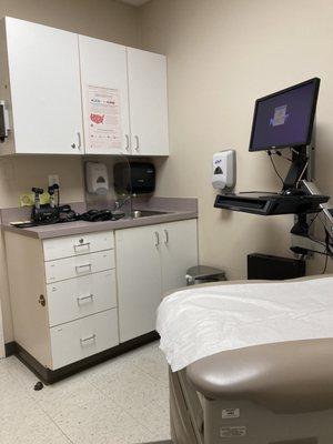 The view inside a patient room at Novant Health Forsyth Family Medicine.