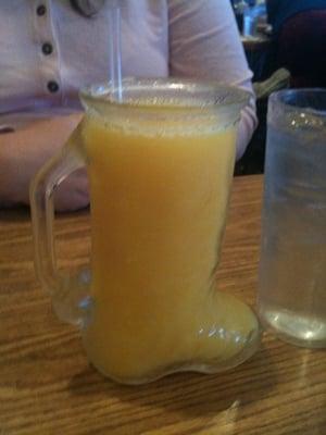 The orange juice shoe glass thingy