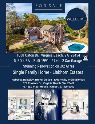 Stunning Renovation is the heart of Great Neck area of Virginia Beach!