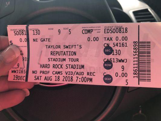 Taylor Tickets.   Thanks so much!!!