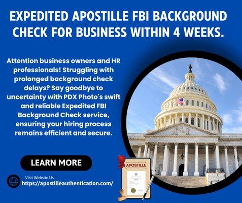 Expedited Apostille FBI Background Check