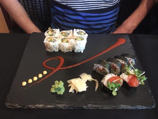 Two sushi rolls Lunch menu $9.00