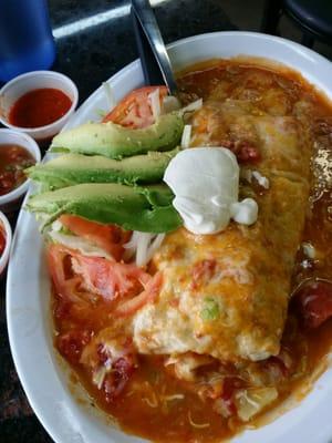 Smothered Carne Asada Burrito. Massive and only $5