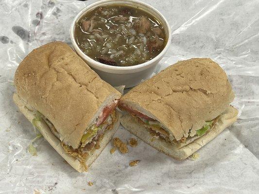 8" HALF & HALF Shrimp and Catfish poboy CHICKEN & SAUSAGE GUMBO - CUP