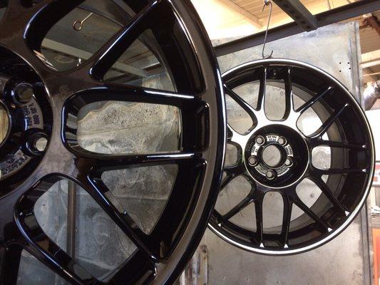 Gloss black powder coat is the most demanded.