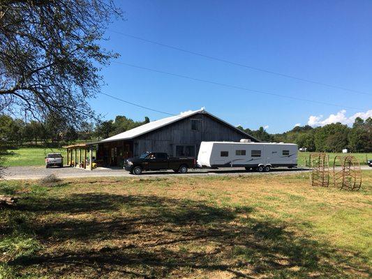 Our new office, store, laundry and bathhouse at 59 Just Plane Adventures Lane our new campground entrance.