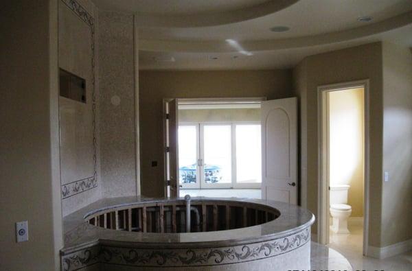 Plumbing for beautiful custom tub