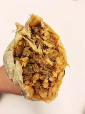 Al pastor regular burrito, no beans, sour cream