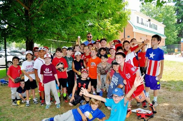 Drew Storen of the Washington Nationals takes a photo during Big Train Celebrity Camp.