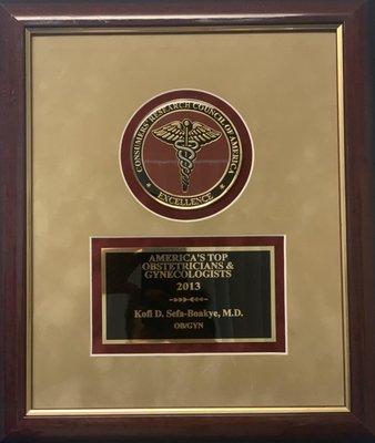 Top OB-GYN Award