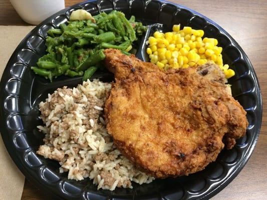 Fried pork chop plate lunch!