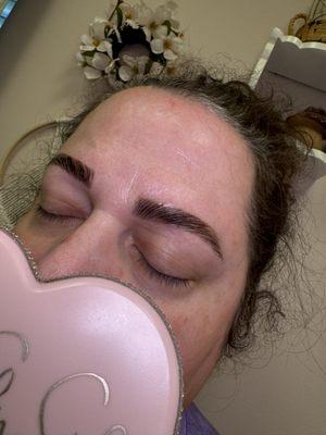 brow lamination, wax, & tint