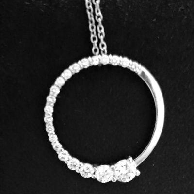 Diamond pendant made from an old wedding band and an ugly cocktail ring