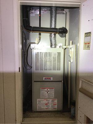 New furnace in closet