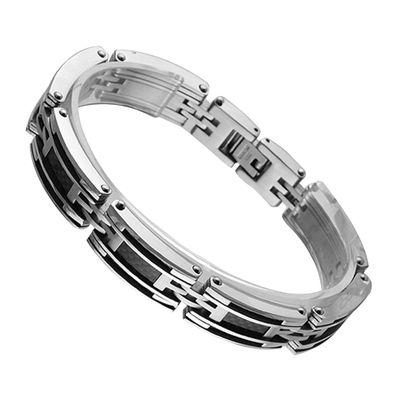 Men's Stainless Steel Carbon fiber bracelet