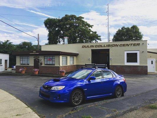 Street view of building.