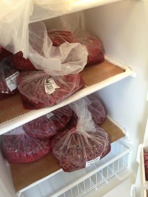 Organs or cherries in the Freezer.