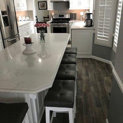 White Shaker Cabinets with,Quartz countertops