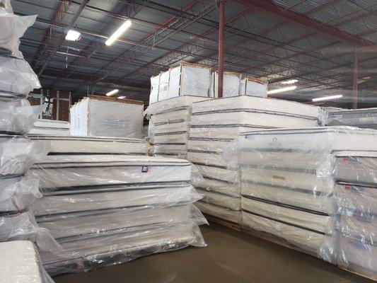 Warehouse is full of Mattress.