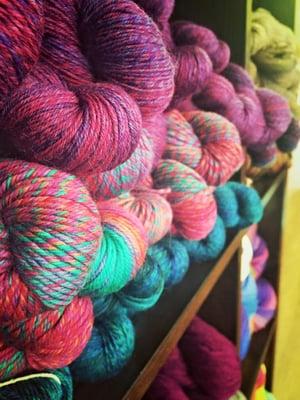 Local Yarn Shop located in Rocky Mount, Virginia. Pictured is our Queensland line of yarn.