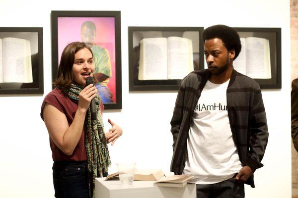 Artist Poetry reading during the opening of the exhibition 'This is Not Romantic' - Feb 21, 2019