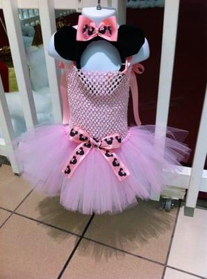 Minnie Mouse inspired tutu dress and Minnie Ears Headband to match