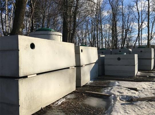 Precast concrete septic tanks in a number of sizes, along with the Presby Envir-Wastewater Treatment system are in stock.