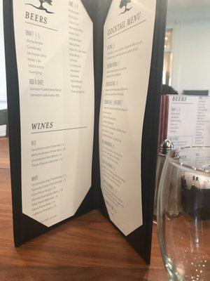 Drink menu