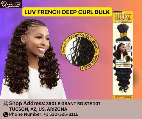 Revamp your style with our amazing LUV FRENCH DEEP CURL BULK!