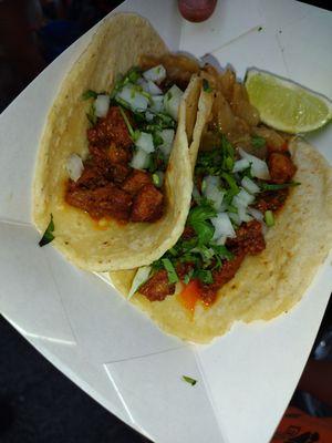 Al pastor tacos from the food truck. These were really good.