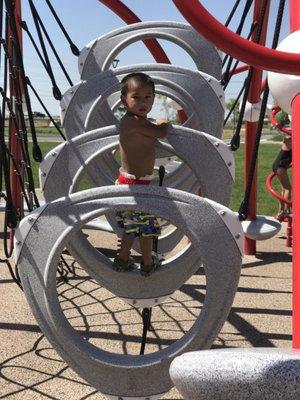 Fun playground!  My 3 and 5 yr olds really like this Splash Pad Park!