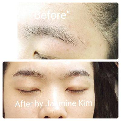 Natural 3D eyebrows, done by Jasmine at Ye permanent makeup studio. :)