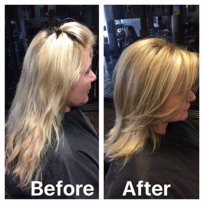 Extensions: with and after they were removed with new color