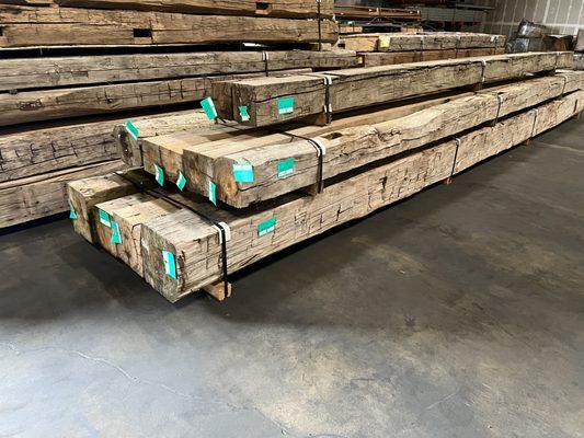 Antique Reclaimed Hand Hewn Barn Beams for Project in Pebble Beach, CA