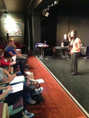 Students perform and receive instruction on how to audition for musical theatre from Tony nominated actor, Jonathan Groff.