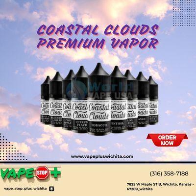 Discover the flavorful world of Coastal Clouds Premium Vapor at Vape Stop Plus in Wichita, Kansas.