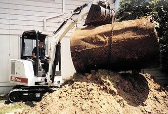 Residential heating oil tank removed from ground