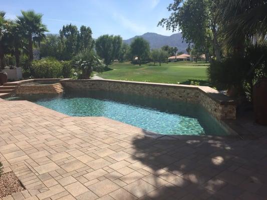 Refurbished pool and patio.